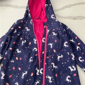 Girls Unicorn print Raincoat Size 3-4T